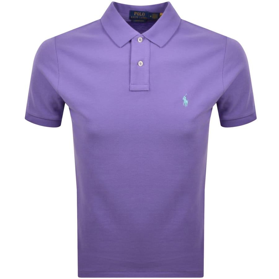 Ralph Lauren Custom Slim Fit Polo T Shirt Purple | Mainline